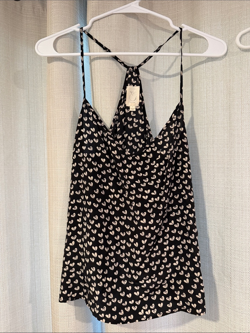 Anthropology Black Heart-Print Camisole Top by